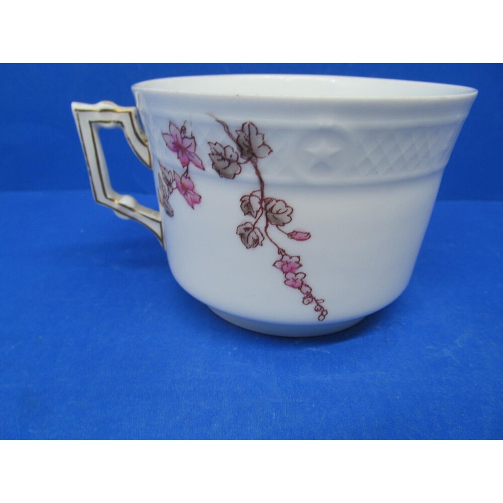 D & C Limoges France  Cherry Blossom 2 5/8"H X 3 3/4"D Coffee Tea Cup